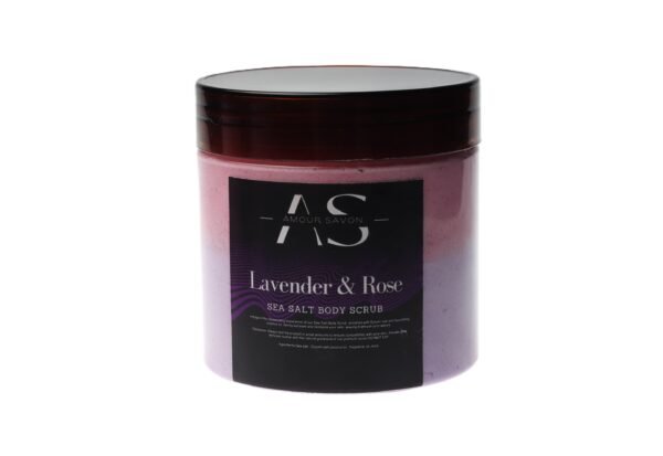 Lavender & Rose Sea Salt, Epsom Salt & Shea Butter Ice Cream Body Scrub