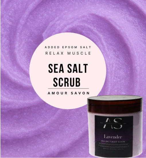 Lavender Sea Salt, Epsom Salt & Shea Butter Ice Cream Body Scrub
